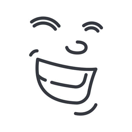 Line icon of a dental care. Smiling face symbol isolated on transparent background.のイラスト素材
