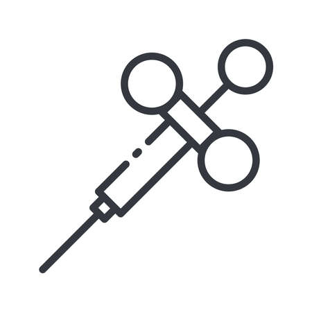 Line icon of a dental care. Anesthesia symbol isolatedのイラスト素材