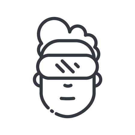 Vector augmented reality line icon isolated on transparent background.のイラスト素材