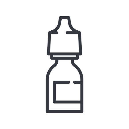Vector eye care line icon isolated on transparent background. Eye drops bottleのイラスト素材