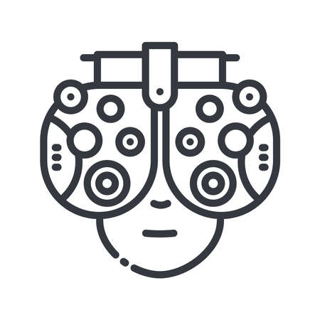 Vector eye care line icon isolated on transparent background. Eye examinationのイラスト素材