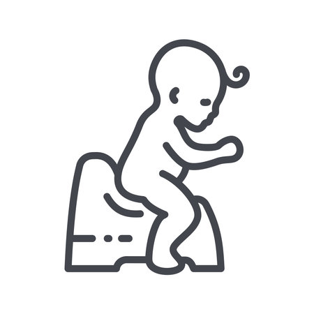 Vector childhood and pregnancy line icon isolated on transparent background. Baby potty symbolのイラスト素材