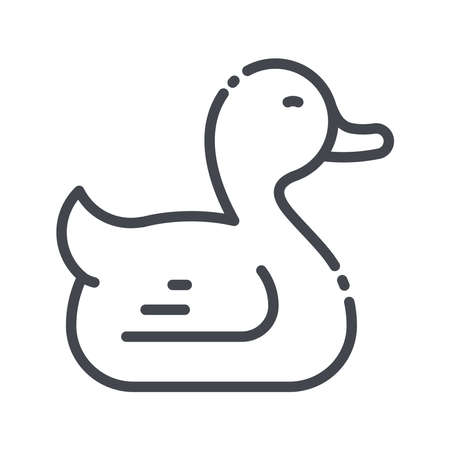 Vector childhood line icon isolated on transparent background. Bath duckling signのイラスト素材