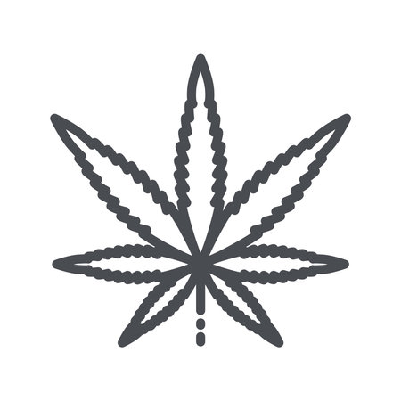 Vector alternative medicine line icon isolated on transparent background. Hemp conceptual signのイラスト素材