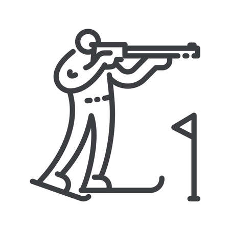 Biathlon competition symbol isolated on transparent background.のイラスト素材