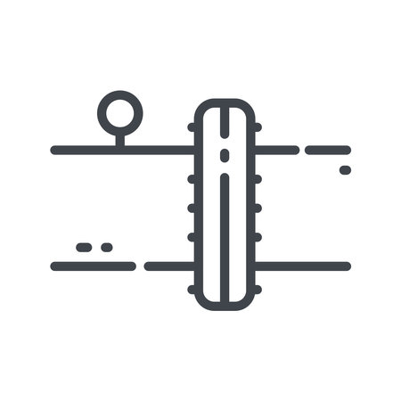 Vector line icon plumbing pipes isolated on transparent background.のイラスト素材