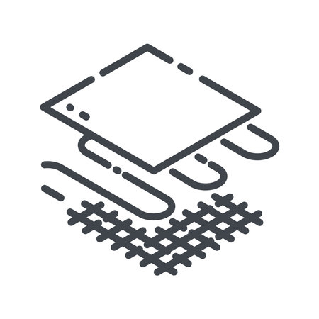 Vector floor tile line icon isolated on transparent background.のイラスト素材