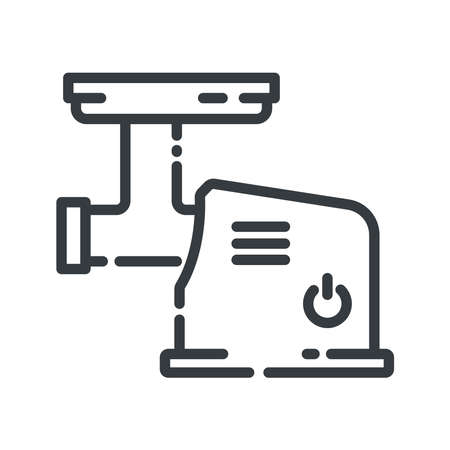 meat grinder vector line icon isolated on white transparent backgroundのイラスト素材