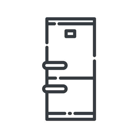 refrigerator vector line icon isolated on white transparent backgroundのイラスト素材