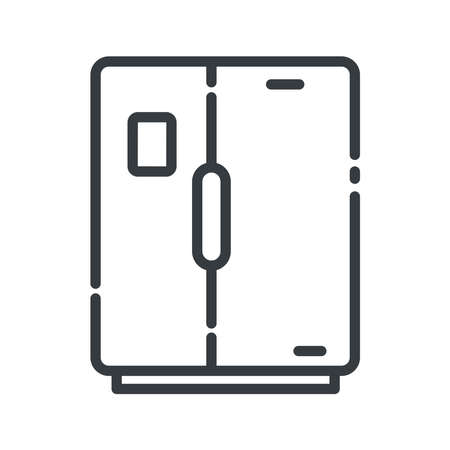 refrigerator vector line icon isolated on white transparent backgroundのイラスト素材