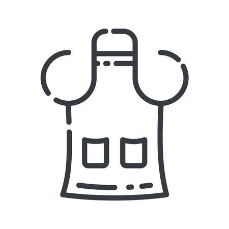 Vector cooking apron line icon isolated on transparent background.のイラスト素材