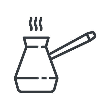Coffee maker vector line icon isolated on white transparent backgroundのイラスト素材