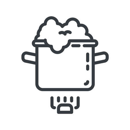 Pot vector line icon isolated on white transparent background.のイラスト素材