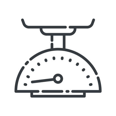 Scale vector line icon isolated on white transparent background.のイラスト素材