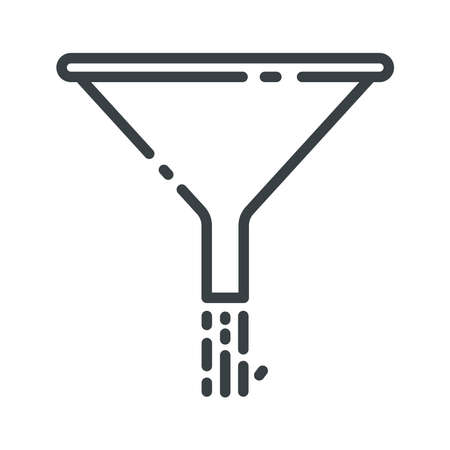 Vector line icon of a funnel isolated on transparent background. Kitchen utensil symbol.のイラスト素材