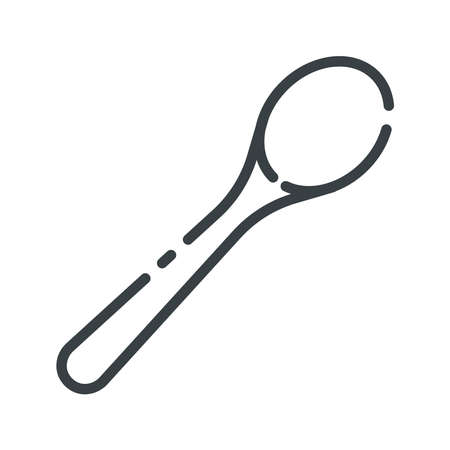 Vector spoon line icon isolated on transparent background. Cooking and eating symbol.のイラスト素材