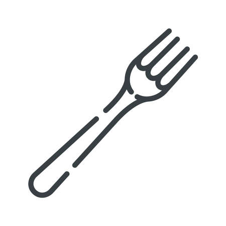Vector fork line icon isolated on transparent background. eating symbolのイラスト素材