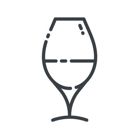 Vector wineglass line icon isolated on transparent background.のイラスト素材