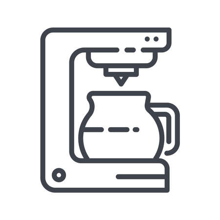 Vector coffee machine line icon isolated on transparent background. kitchen appliancesのイラスト素材
