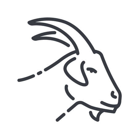 Vector goat line icon isolated on transparent background. live stock signのイラスト素材