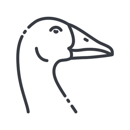 Vector goose line icon isolated on transparent background. live stock signのイラスト素材