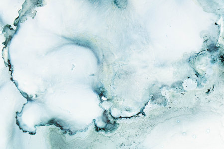 Abstract fluid patterns in shades of blue and gray inspired by Thailands artistic heritage.
