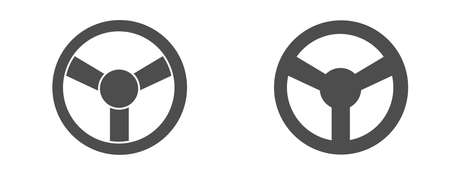 Car steering wheel icon on white backgroundのイラスト素材