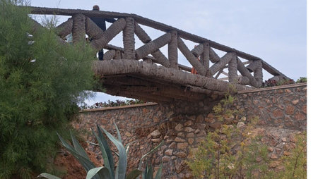 View of the old railway bridge in Tenerife, Spain.の写真素材