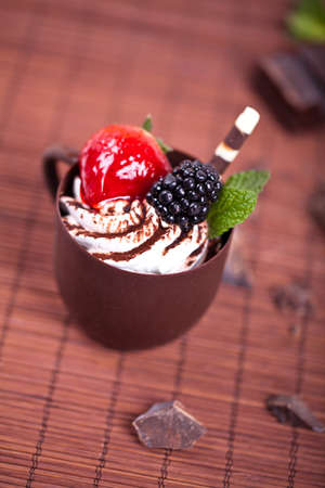 Chocolate coffee cupの写真素材