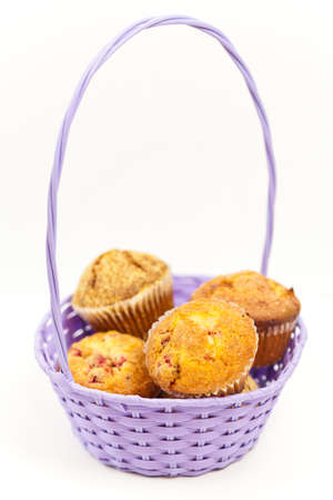 Muffins in a Basketの写真素材