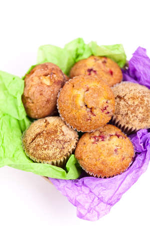 Muffins in a Basketの写真素材