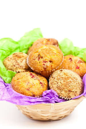 Muffins in a Basketの写真素材