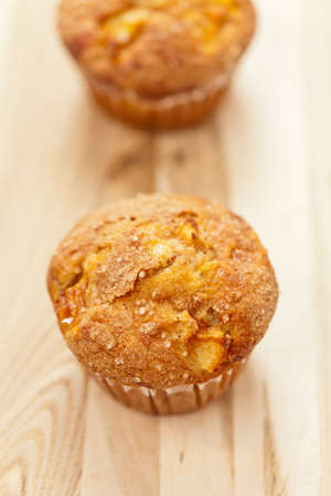 Delicious muffins with appleの写真素材