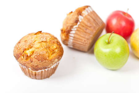 Delicious muffins with appleの写真素材