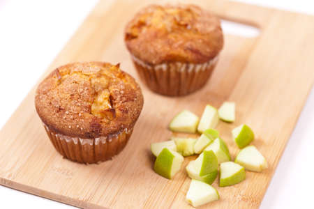 Delicious muffins with appleの写真素材