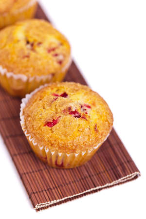 Freshly baked cranberry muffinsの写真素材