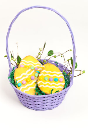 Easter basket with cookies