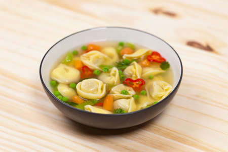 Delicious Vegetable Soup with Tortelliniの写真素材
