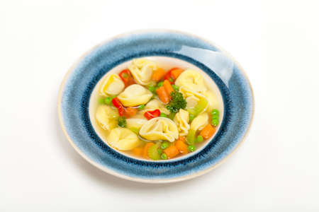 Delicious Vegetable Soup with Tortelliniの写真素材