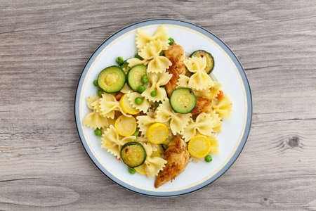 Pasta with Chicken and Zucchiniの写真素材