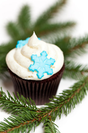 Christmas theme  Cupcake with snowflake