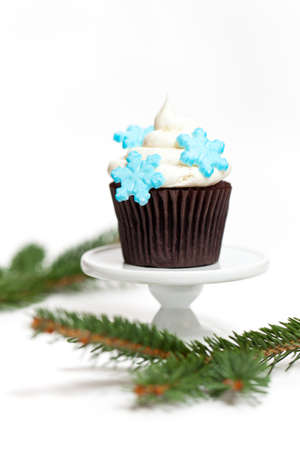 Christmas theme  Cupcake with snowflakeの写真素材