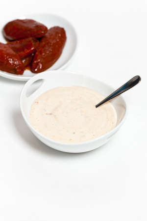 Smoked Chipotle peppers and Chipotle Ranch Dressingの写真素材