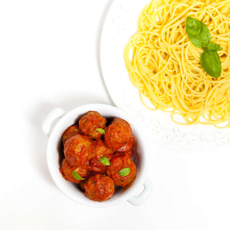 Meatballs in tomato sauceの写真素材