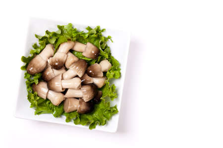 Asia Whole Straw Mushrooms in bowlの写真素材