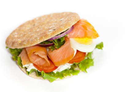 Salmon Bagel Sandwichの写真素材