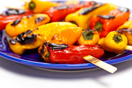 Grilled Sweet Bell Peppers  Selective focus 