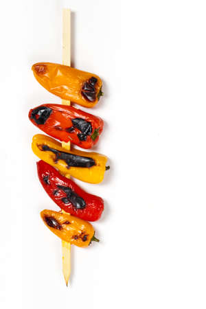 Mini Sweet Pepper Skewers  Selective focus の写真素材