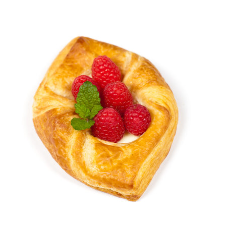 Raspberry pastries. Selective focus.の写真素材
