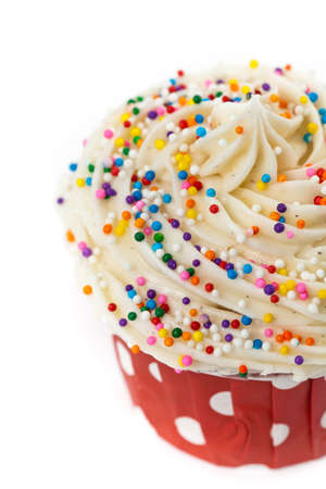 Easter cupcake on a white background. Selective focus.の写真素材